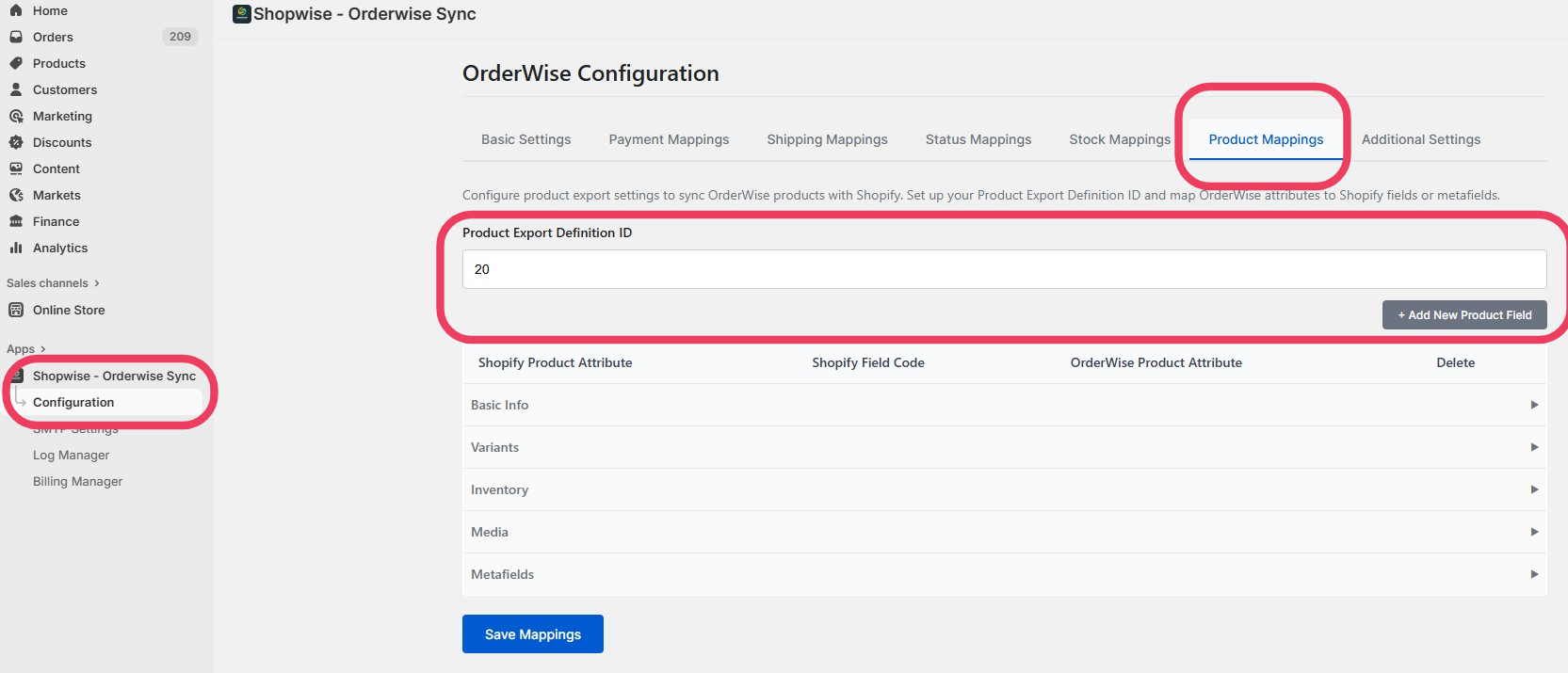 Product Mapping Interface