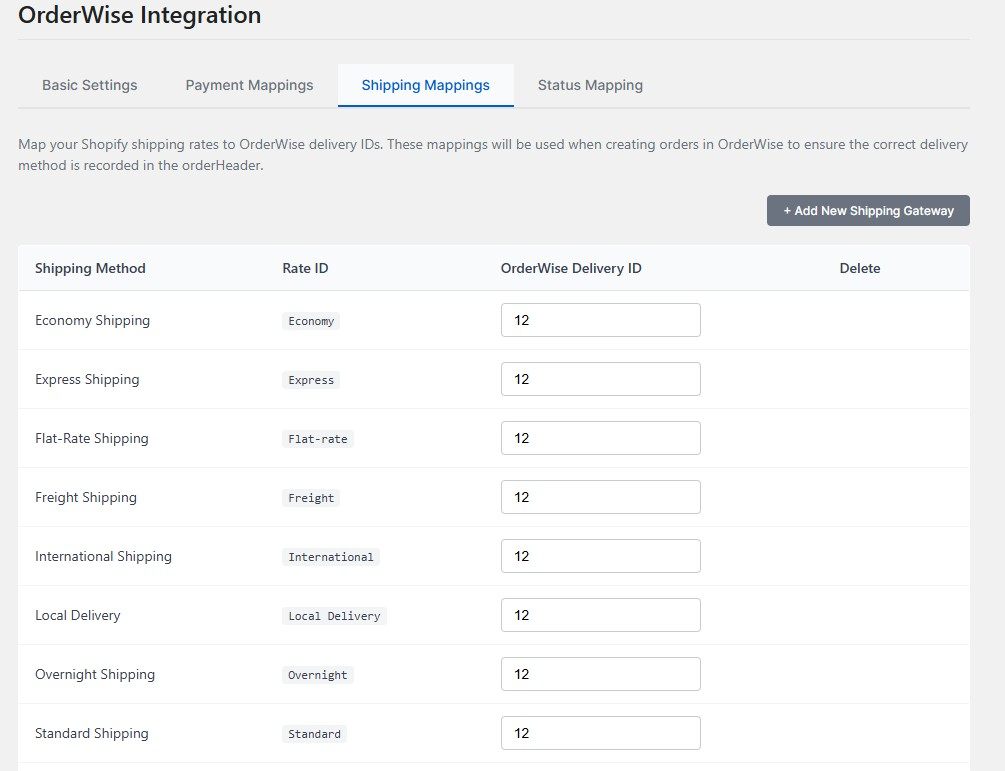 Shipping Mapping Interface