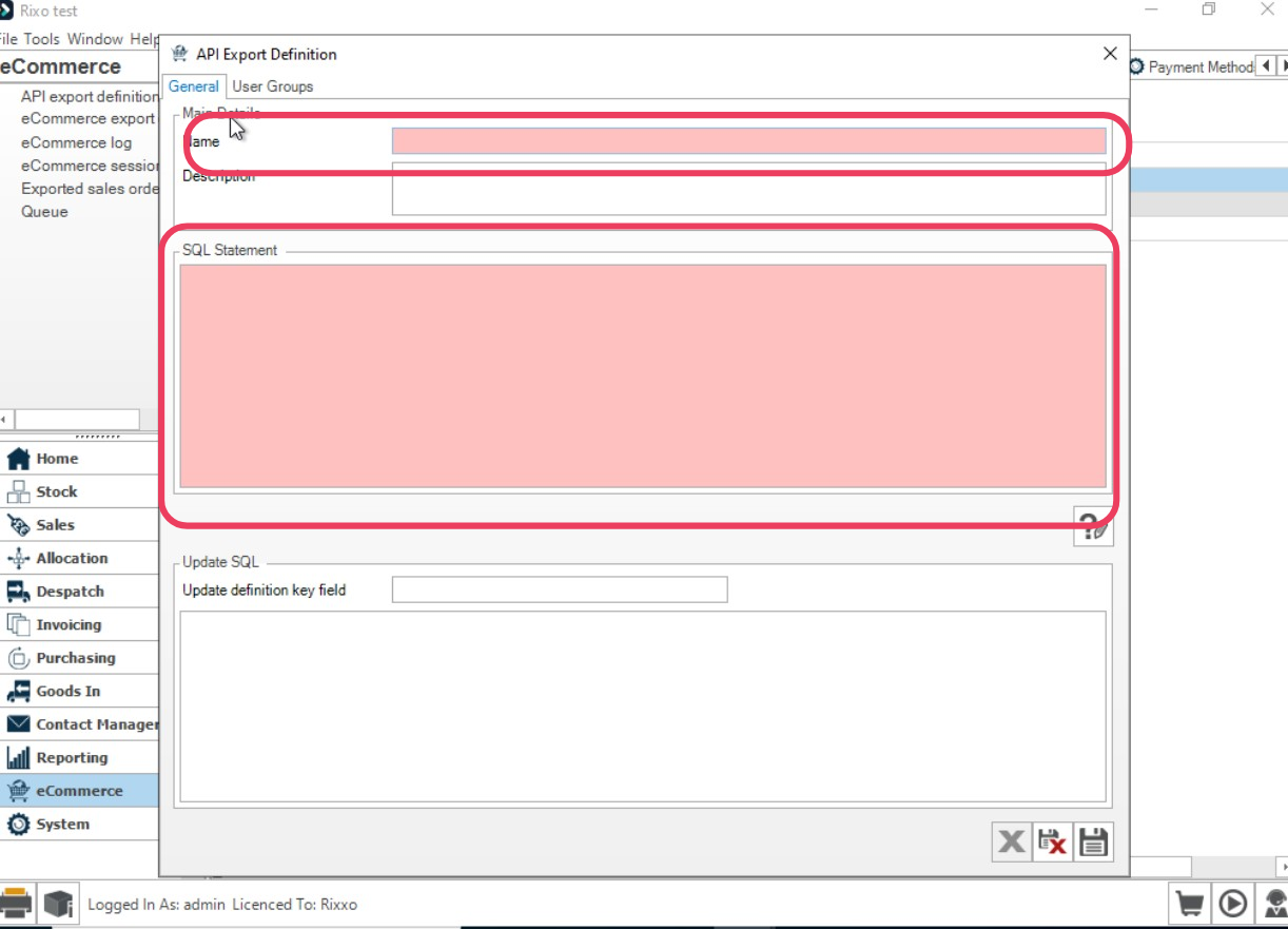 Status Export Definition